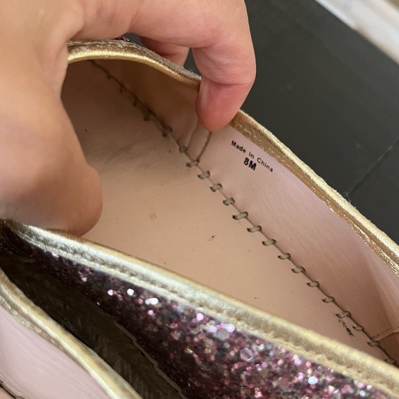 Kate Spade Linds Too Rose Gold Glitter Espadrille Pink SZ 8 - Picture 8 of 9